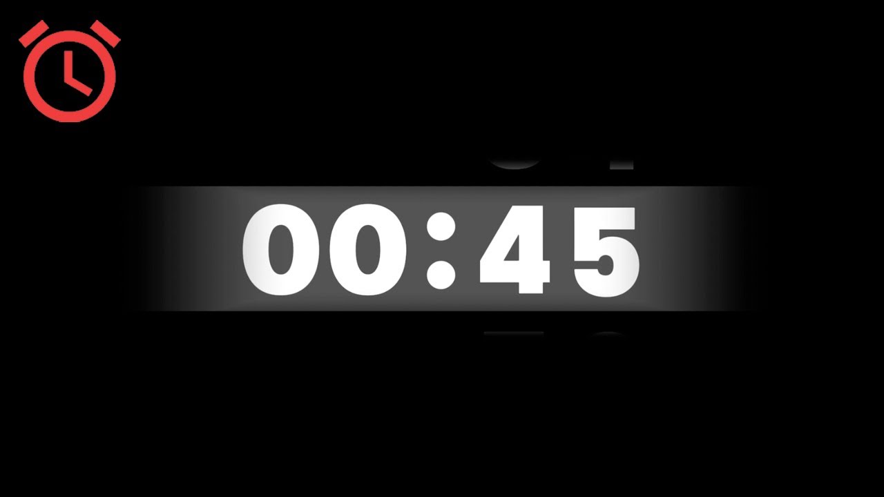 45 Seconds Digital Countdown Timer With Clock Sound - YouTube