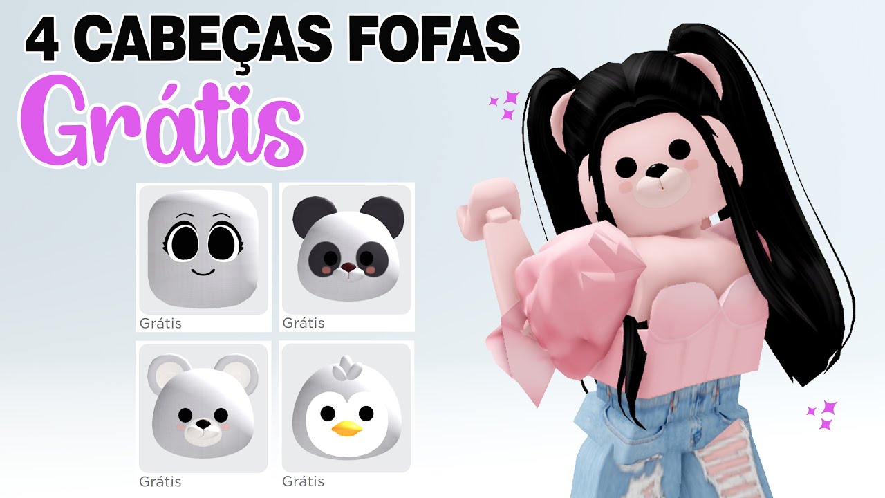 PEGUE AGORA 4 CABEÇAS FOFAS GRATIS NO ROBLOX 