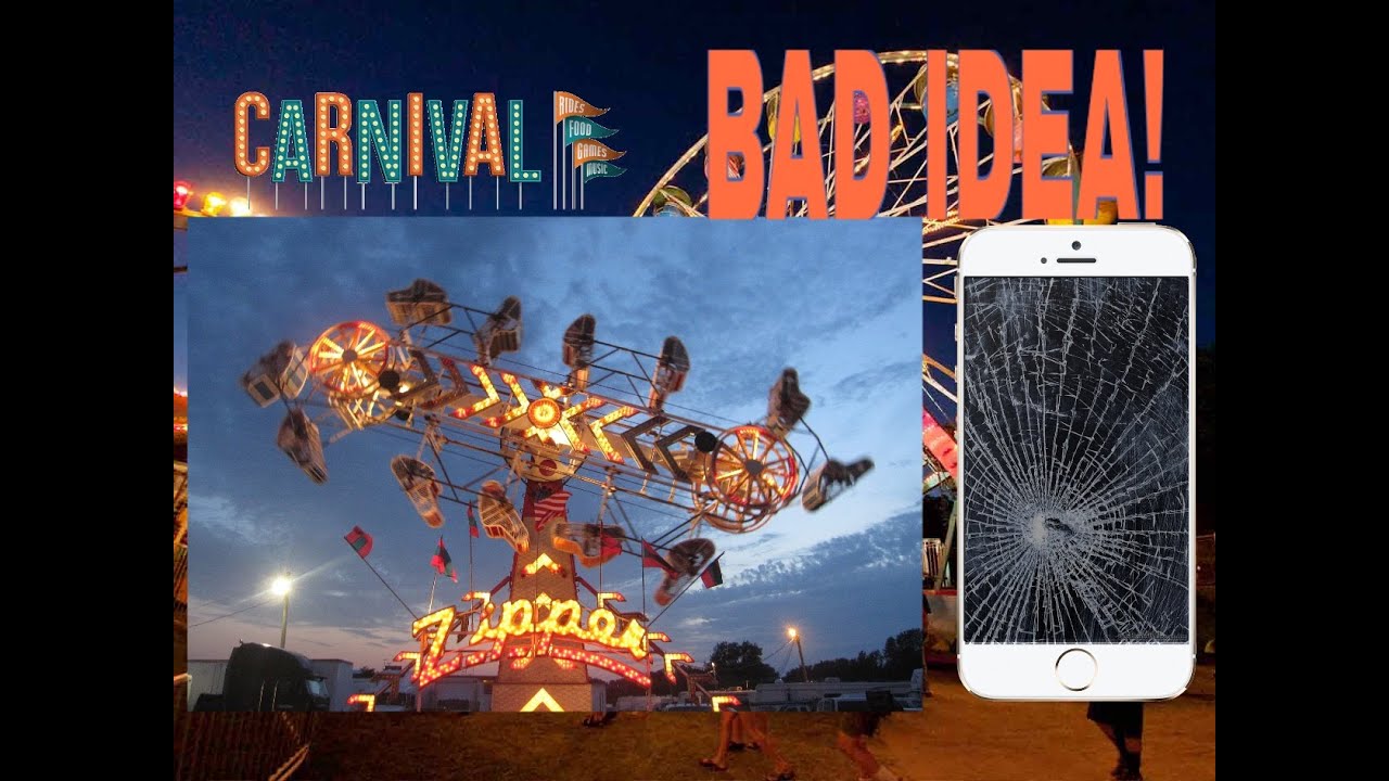 I DROPPED MY PHONE ON THE ZIPPER!!! ( Carnival Ride Accident ) BAD IDEA