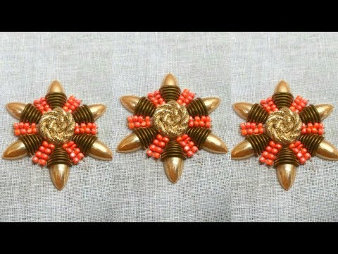 Hand Embroidery : Zardosi work border design