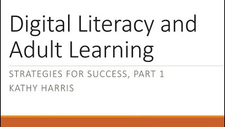 Famous Digital Literacy and Adult Learning: Strategies for Success Webinar Wealth