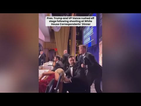 Thumbnail for Footage shows Vance removed before President Trump at White House Correspondents’ Dinner