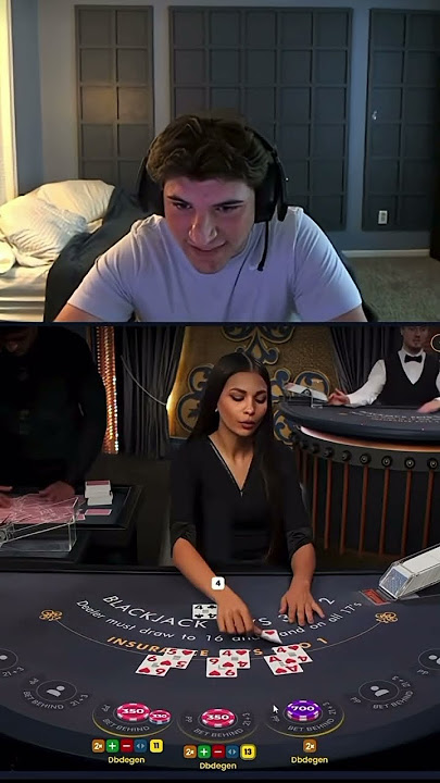 CRAZY WIN WITH 3 MASSIVE HANDS ON BLACKJACK #shorts #tiktok #blackjack #trainwreckstv