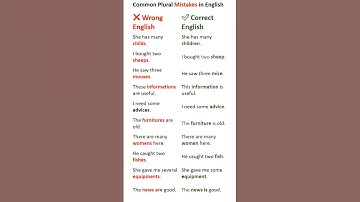 10 Common Plural Mistakes in English | Correct Your Grammar Fast #englishgrammar