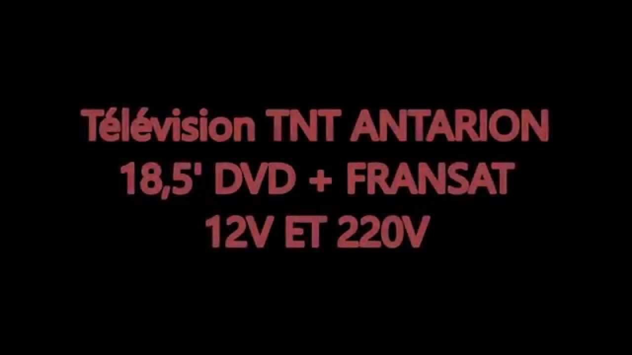 Télévision 18.5' TNTHD DVD ANTARION + FRANSAT 12V ET 220V