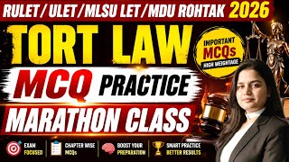 Rulet 2026 | Ulet 2026 | Tort Law MCQ Practice Class | Rulet Legal Reasoning MCQ practice |Ulet 2026