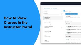 How to View Classes in the Instructor Portal