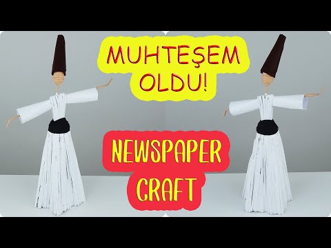 GAZETEDEN MEVLANA MAKETİ YAPIMI! (Geri Dönüşüm) Making Mevlana Model From Newspaper / Recycle / DIY