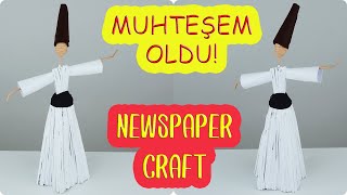 GAZETEDEN MEVLANA MAKETİ YAPIMI! (Geri Dönüşüm) Making Mevlana Model From Newspaper / Recycle / DIY