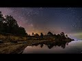Майская Ночь на Острове Водохранилища таймлапс видео со звездным небом