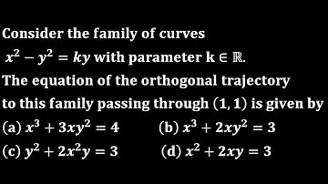 english iit jam 2021 ordinary differential equation orthogonal trajectory  mathematics