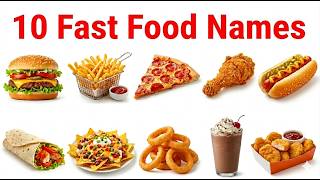 Fast food names | FAST FOOD NAMES | Fast food | tasty fast food | #fastfood