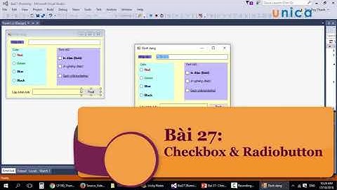 Bài 27 : Controls Checkbox Và Radio Button Trong C#