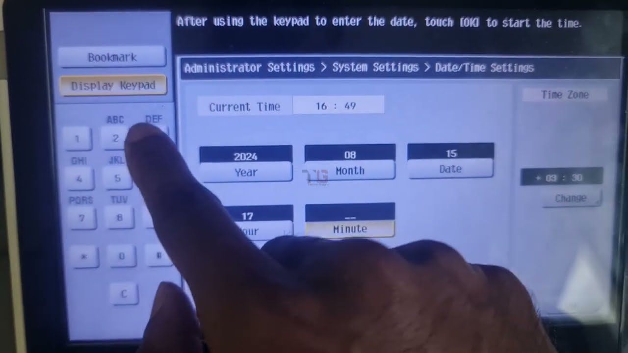 Emperor Time 様確認ページ How to Set Date and Time on Konica Minolta Printer - YouTube