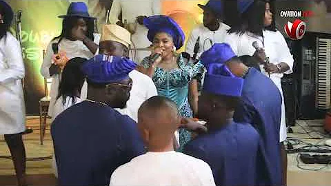 Nollywood Movies Stars Couples, Adeniyi Johnson and wife Seyi Edun Johnson Child Dedication