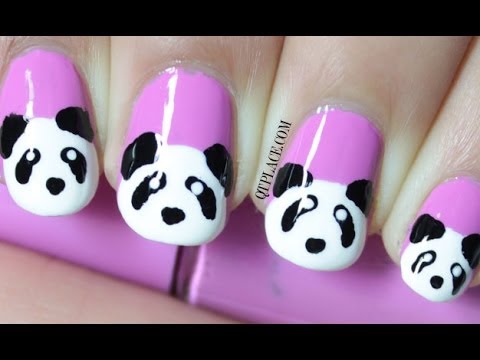 Panda Nail Art - YouTube Panda nail art - Panda Nail Art - YouTube