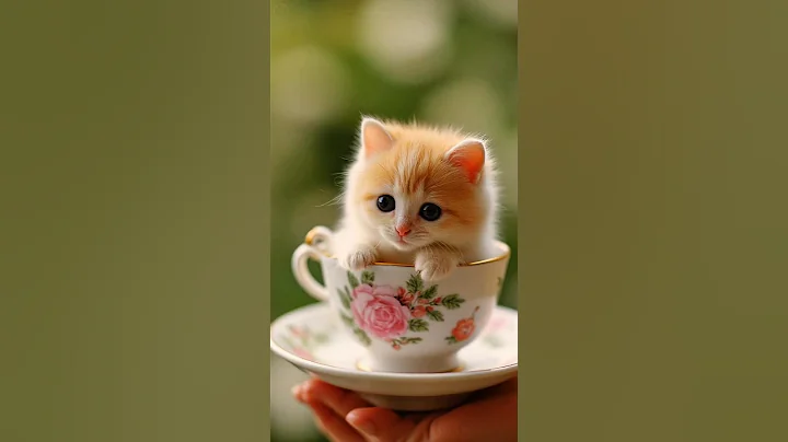Watch the video about CUTEST BABY KITTEN IN A TEACUP EVER | 57 #shorts