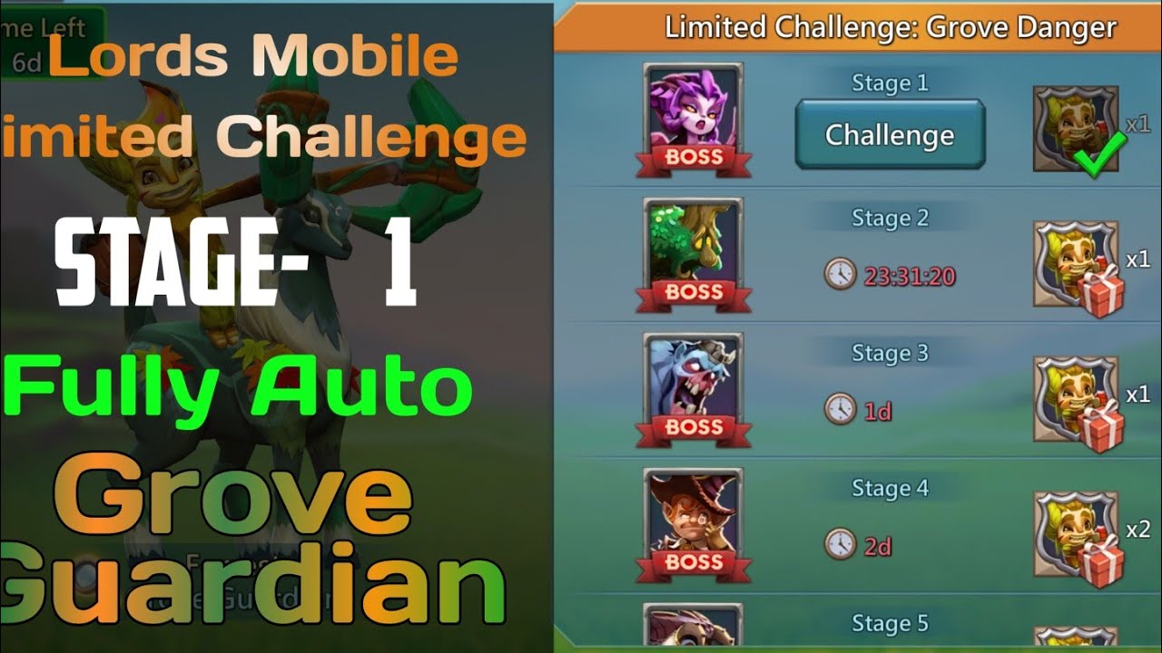 Lords Mobile Limited Challenge Grove Guardian Stage 1 | Lords Mobile 