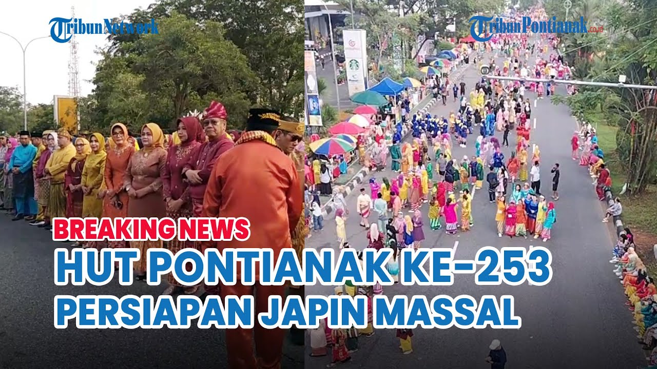 🔴 Suasana Persiapan Tari Japin Massal Memperingati HUT Kota Pontianak ke-253 di Jalan A. Yani