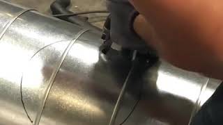 How to cut taps into Spiral Pipe HVAC Duct using Trumpf Profile Nibbler