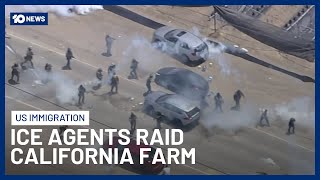 ICE Agents And Protesters Clash During Raid At California Farm | 10 News
