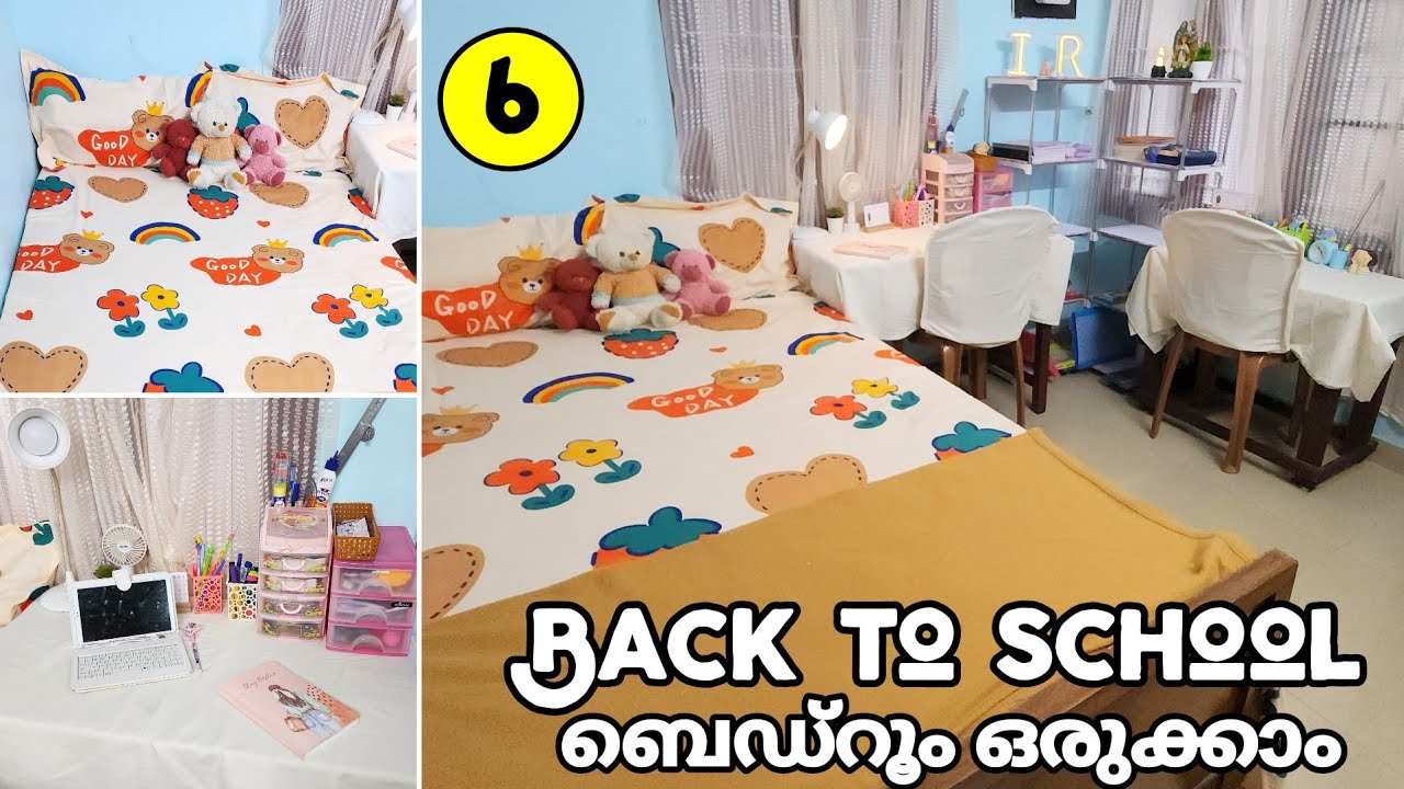 🧡Kids teens Bedroom | Back to school room clean makeover Malayalam ...