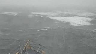 Coast Guard Cutter Escanaba transits through snow storm