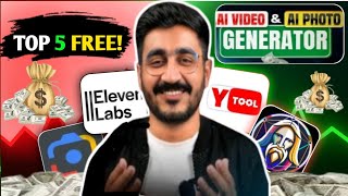 Top 5 Ai Free Unlimited Ai Videos Photos &amp; Voice Generater | Text to video Ai | Ai video kasa banaya