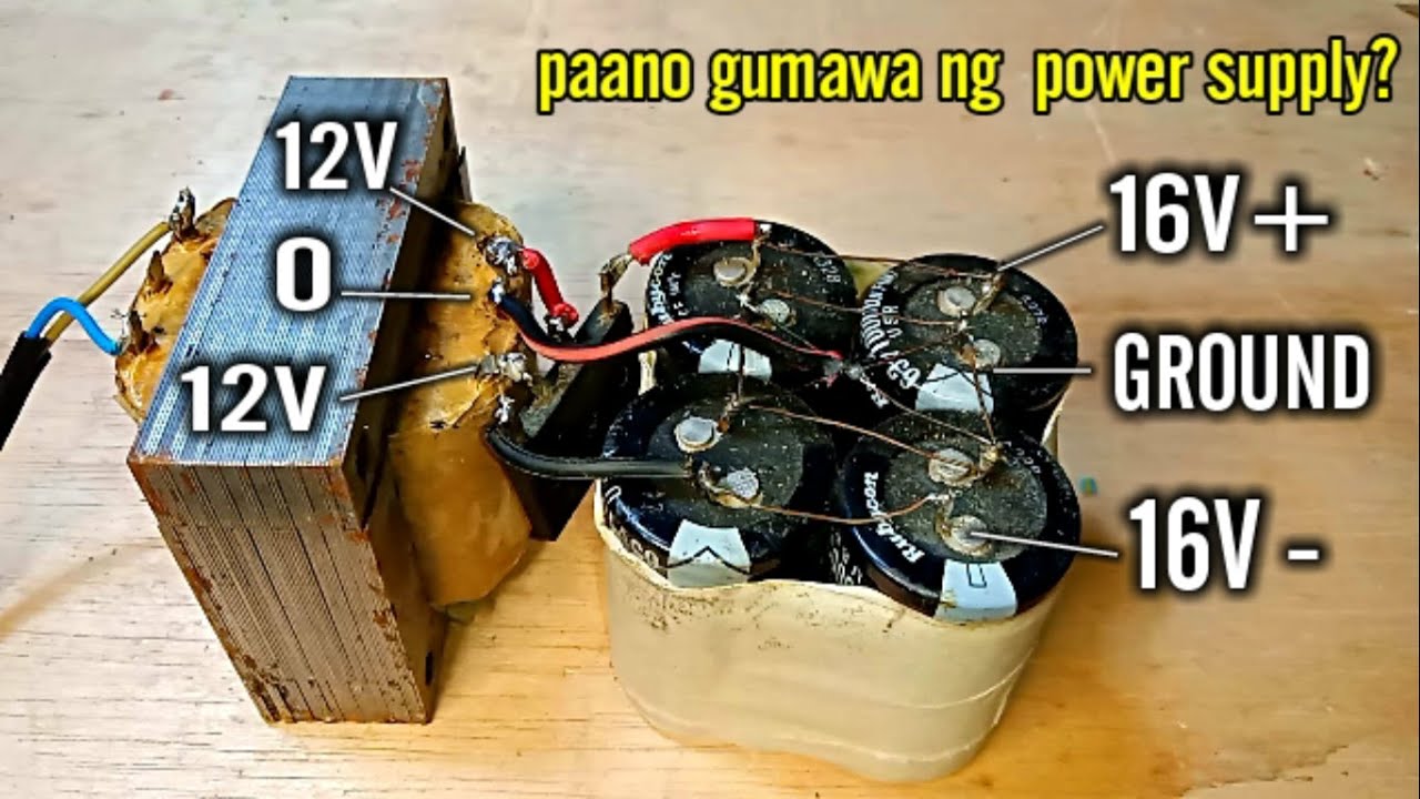 Paano gumawa ng 12V O 12V POWERSUPPLY using 6A.TRANSFORMER/How to make
