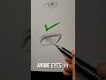 How to draw anime eyes  shorts
