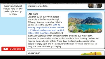 Places of Natural Beauty (Text) Excel 8 Module 6