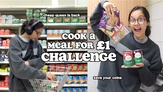 cooking a meal for £1 challenge (new merch) | clickfortaz