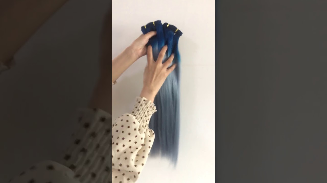 4. 20 Pack Blue Hair Extensions by Luxy Hair - wide 3