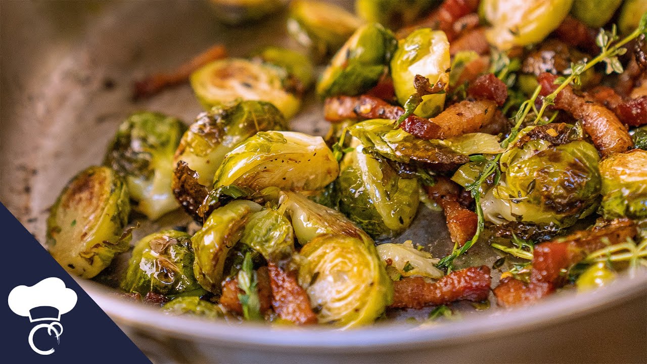 Charred Brussels Sprouts with Bourbon Bacon