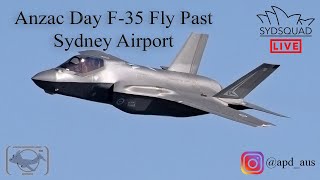 [4K/60] RAAF F35 Anzac Day Fly Past 2024 @ Sydney Airport! SydSquad Live Plane Spotting