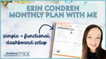 Erin Condren Functional Plan with Me Monthly Spread and Simple Dashboard with Goals and Menu Plan