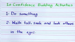 10 Confidence Building Activities || How to Build Self Confidence