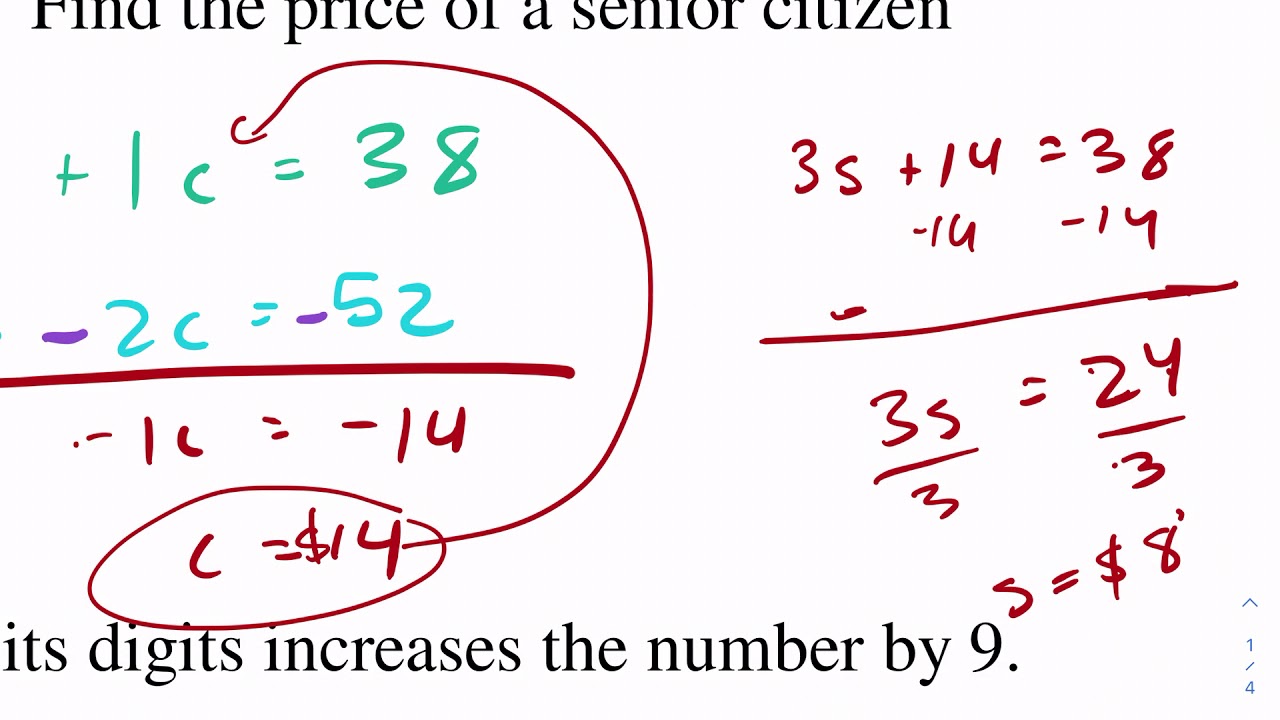 Kuta Tutorial: systems of equations word problems Part 1