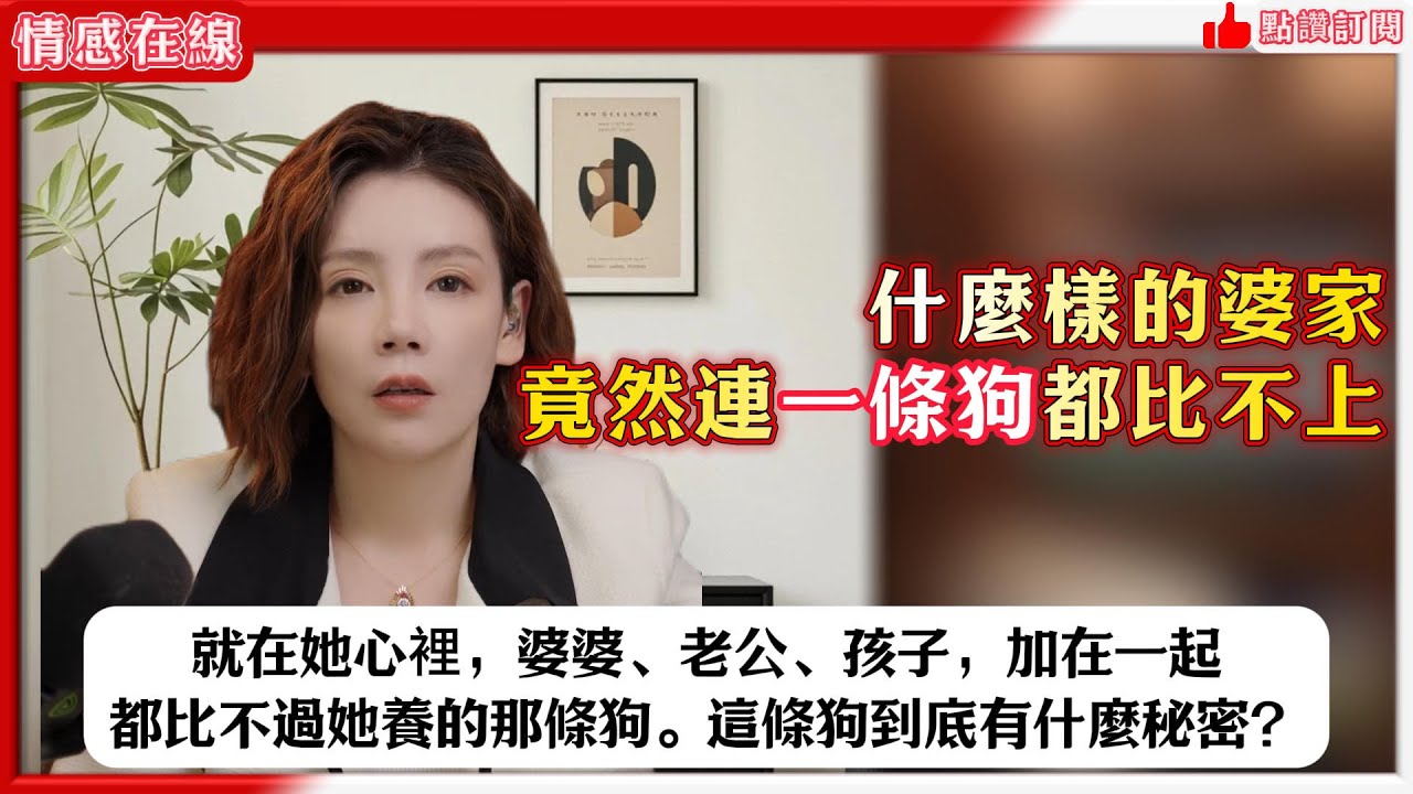 在小仙女心裡，婆婆、老公、孩子，加在一起，都比不過她養的那條狗。這條狗到底有什麼秘密