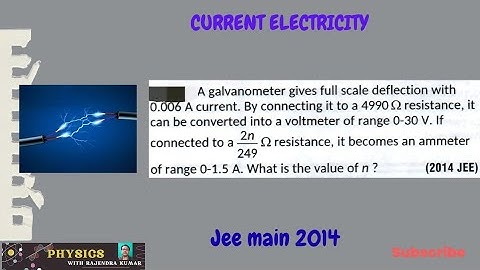 A galvanometer gives full scale deflection with 0.006 A current by connecting it to a 4990 Ohm resis