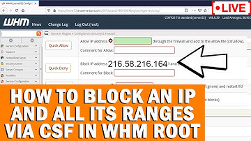 [🔴LIVE] How to block an IP and all its ranges via CSF in WHM root?
