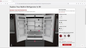 KitchenAid Built-in Refrigerator configurator in Interactive 3D
