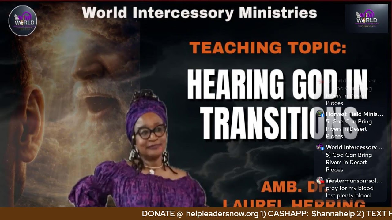PRAYER FOCUS: Lord, Do Something Beautiful With my Life   TEACHING TOPIC: HEARING GOD IN TRANSITIONS