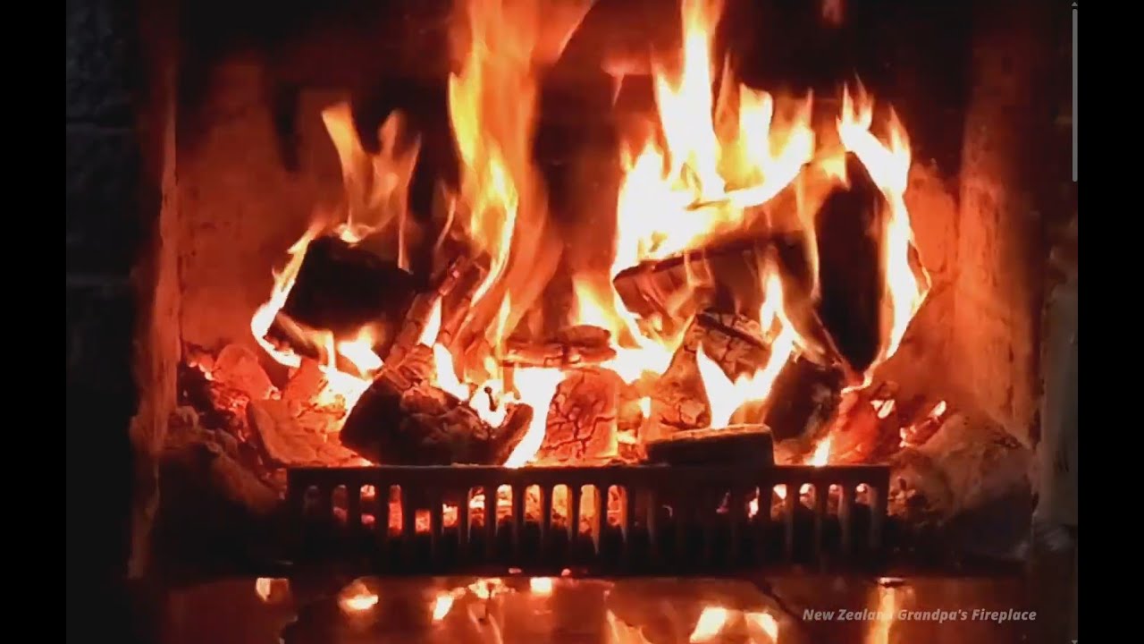 NO LOOP Open Fire: New Zealand Grandpa's Fireplace - Authentic Crackling Wood Ambience