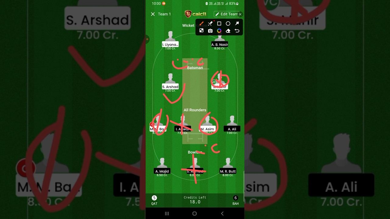 QAT vs BAH Dream11 Team, BAH vs QAT Dream1 PredictionTeam, Qatar  vs Bahrain   T20 Team Today