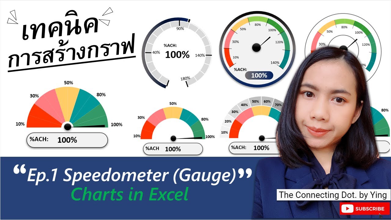 เว็บทำกราฟ  2022 New  เทคนิคการสร้างกราฟ Ep.1 Speedometer (Gauge) Charts in Excel