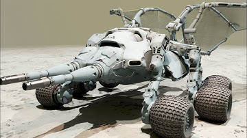 Mars drone modeling process . Blender