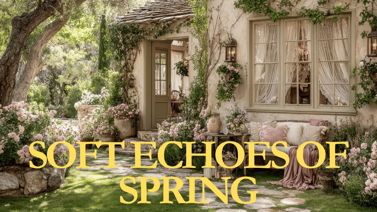 Valentine’s Early Spring Romantic English Country Home in Bloom | Creamy Linen & Soft Pink Petals