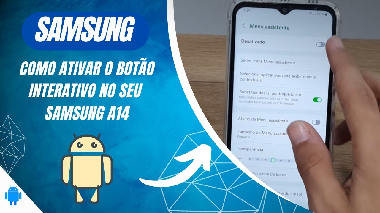 Como ativar o botão interativo no seu Samsung A14 - Passo a passo - YouTube