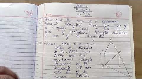 Prove that the area of an equilateral triangle described on one side of a square is equal